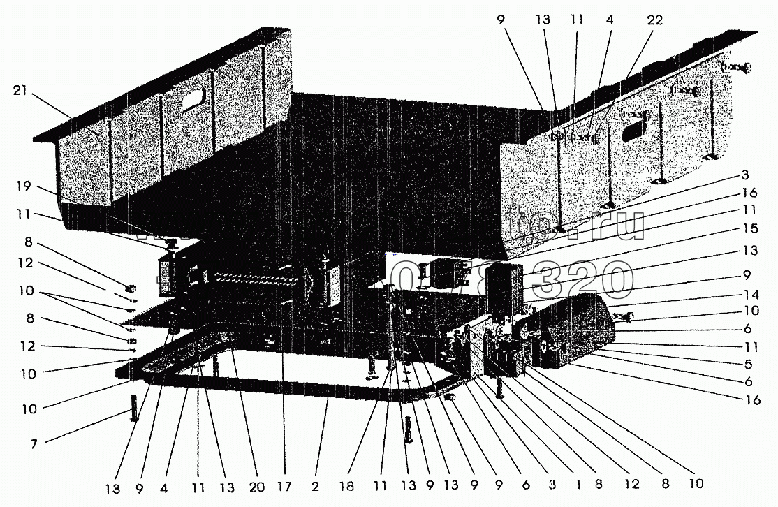 Установка электронного блока АБС БПО "ЭКРАН" на автомобилях семейства МАЗ-64221 с большой кабиной